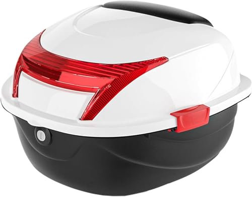 Generisch Topcase Motorradkoffer,Motorrad Topcase,Top Case Universal,Für Helm,Gepäck Lagerung,Für Motorroller, Motorräder, Mopeds,Weiß