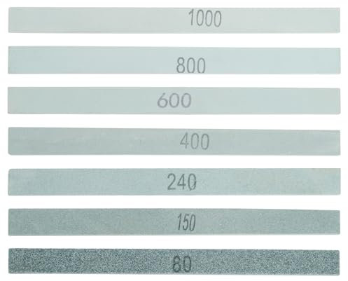 sourcing map 7pcs Knife Sharpening Stone Set 80/150/240/400/600/800/1000 Grit Knife Sharpening Stone Sharpener Whetstone for Knives Scissors Kitchen Sharpen Tools, Green