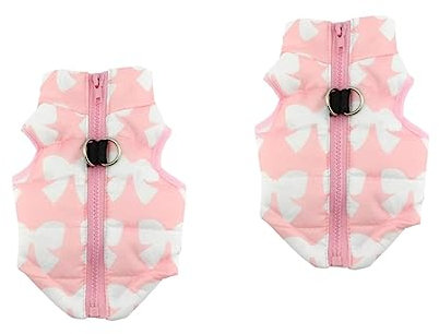 COSMEVIVI 2stücke Hundeweste Xs Wintermantel Für Hunde Warmes Baumwollmaterial Beidseitig Tragbar Sport Und Outdoor-aktivitäten Schutz Für