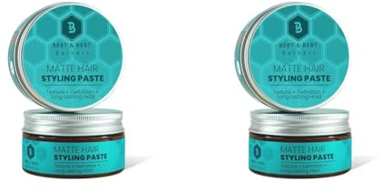 Face Facts | Bert & Bert Barbers Matte Hair Styling Paste | Texture + Definition | 100g (Pack of 2)
