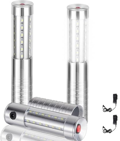 VYAOMLI 2 PCS LED Strobe Baton Lights Bottle Service Rechargeable Light, Reusable Handheld Champagne Bottle Light Topper for Party Nightclub Bar Wedding Concert Festival Activity (Silver, 2 Pack)