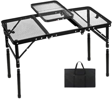 Generisch Table haute pliante | Table d'extérieur – Table de barbecue d'extérieur portable réglable en hauteur – Table de cuisson à pizza avec sac pour barbecue
