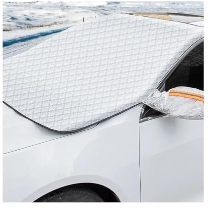 AKOUFALL Couverture Pare-Brise Voiture Pare-Brise Pare-Soleil Anti-Gel Protection Solaire Magnétique Grande Taille Couverture Neige À 9 Aimants Coupe-Vent pour SUV/MPV Bache Pare-Brise