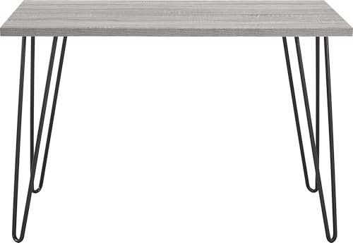 Arbeitstisch >Sone< Schreibtisch Sone in Grau mit MDF-Tischplatte und schwarzen Metallbeinen, 100x67x49 cm, belastbar bis 36 kg, teilmontiert mit nur Füße zu montieren, modernes Design.