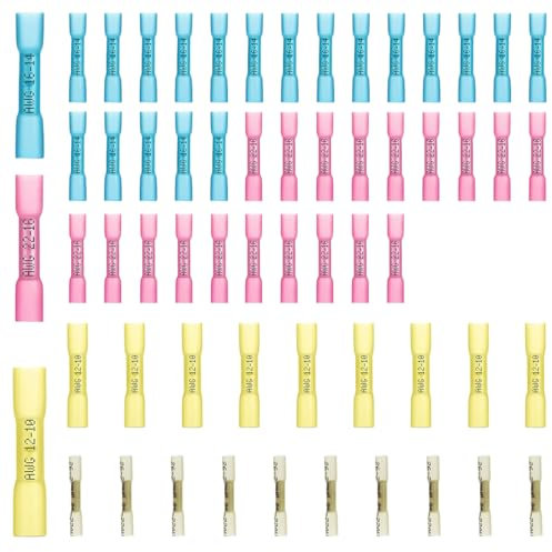 60 Pcs Connettori per Cavi Elettrici, BHT0.5-5.5, Giunzione, Morsetti Impermeabili, Terminali termorestringenti, Connettori Elettrici Rapidi, Giunzione Cavi Elettrici