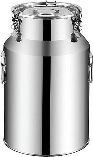 Fermenteur de tambour à lait en acier inoxydable 201 Réservoir de stockage de lait hermétique en acier inoxydable Récipient alimentaire multi-capacité Épaissi(18L)