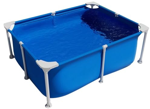 Easnuroz Piscina De Acero Pro Pool 120-300cm Piscina Exterior Rectangular Metal Frame Piscina Al Aire Libre para Estudiantes Y Adultos Piscina Infantil Grande(150 * 105 * 45cm)