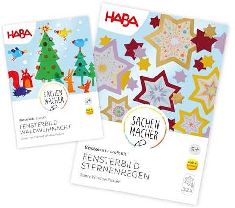 HABA Sachenmacher Bastelset Weihnachten für Kinder ab 5 Jahren – Kreativset zum Basteln von Weihnachtskarten & Fensterbild – Bastelspaß im Advent – 2014006