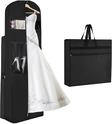 Borsa Abiti da Sposa Custodia Porta Abiti Lunghi, 181x61x30cm Copriabiti Antipolvere Sacchetti per Indumenti per Abiti da Sposa, Abiti da Sera, Cappotti, Traspirante, Antipolvere