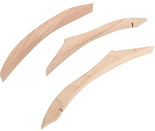 Segrehy DIY Beech Wood Bow Handle Limbs Traditional Bow Archery Assembling Accessories Professional Hunting Sturdy Durable Smooth Surface Easy to Use 1 Handle 2 Limbs