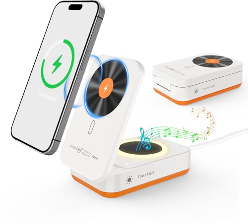 Cassa Bluetooth Portatile con Caricatore Wireless,Stazione di Ricarica per iPhone 17/16/15/14/13/12 Pro Max,Cassa Altoparlante Bluetooth,Supporto Telefono,Caricabatterie Rapida,Regalo per Uomo Donna