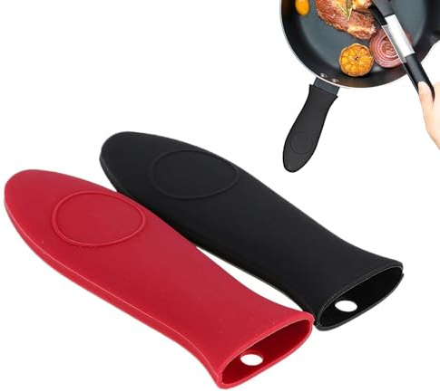 2 Pcs Silicone Hot Handle Holder, Pan Handle Cover Sleeves Heat Protector Resistant Saucepan cast iron ，For Cast Iron Skillets & Metal Frying Pans