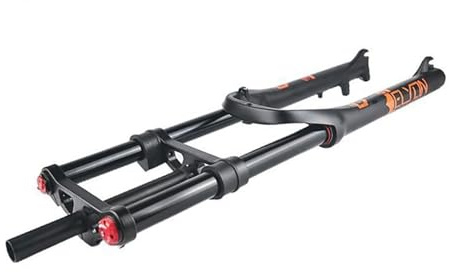 20 pollici bicicletta elettrica forcella ammortizzata 4.0 pneumatici fatbike forcella 160 mm molla doppia spalla forcella d'aria rimbalzo regolabile 1~1/8'' forcella anteriore bici QR asse 9X135mm for