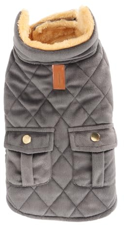 Yosoo Health Gear Hundvinterjacka med Flanellfoder med Ficka, Justerbar Magrem och Koppelport för Promenader i Kallt Väder (L)