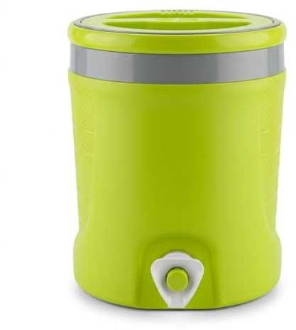 Thermos Borraccia Termica 3 Litri con Rubinetto Maniglia Contenitore Frigo Acqua in Plastica Bocca Larga Tappo e Contenitore Porta Oggetti – 6 Colori Disponibili (LEMON)
