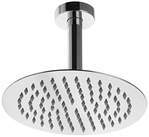 PaulGurkes Regenbrause Ø20 Kopfbrause Duschkopf mit Brausearm Deckenmontage 10cm Deckenarm Zulaufarm
