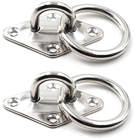 SeeRaphee Decke Wandhalterung Haken 304 Edelstahl Pad Eye Plate mit Ring 5/16 8mm (2 Stück)