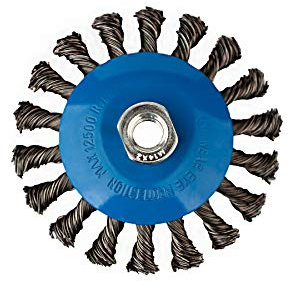 2 Kegelbürsten Ø 125 mm – gezopfte Schleifbürste – M14 x 2 Drahtbürste / Kegelbürste / Drahtbürste
