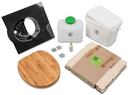 KILDWICK EASYLOO Trenntoiletten-Bausatz mit schwarzem Trenneinsatz, wasserlose Trockentrenntoilette für Gartenhaus, Camper, Van und Tiny House - Leicht, stabil bis 150 kg belastbar