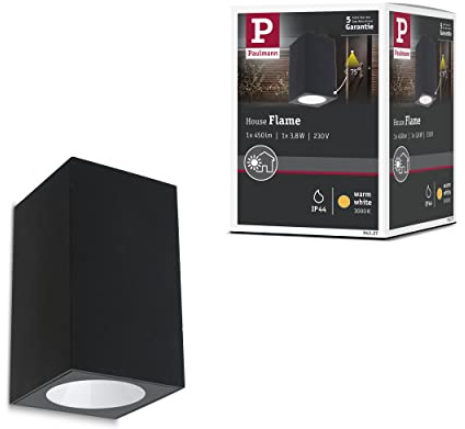 Paulmann 94327 LED Außenleuchte Außenwandleuchte Flame IP44 eckig incl. 1x3,8 Watt Anthrazit Aluminium 3000 K