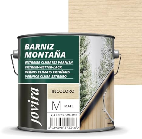 Barniz montaña al disolvente. Especial resistencia en zonas montañosas, para exterior-interior, incoloro. (2,3 Litros, Mate)