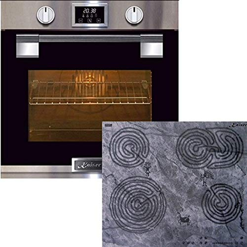 Kaiser Kaiser EH 6337 Cuisinière encastrable pyrolyse 79 l en acier inoxydable + cuisinière Kaiser KCT 6715 F Ära Gris