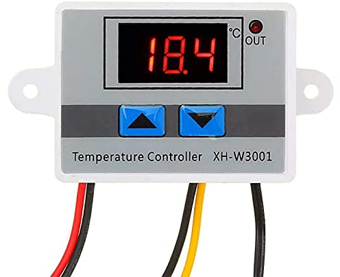 RUIZHI XH-W3001 Digital LCD Display Temperaturregler, DC 12V 120W Thermostatschalter mit Wasserdichter Sonde Microcomputer Thermostat