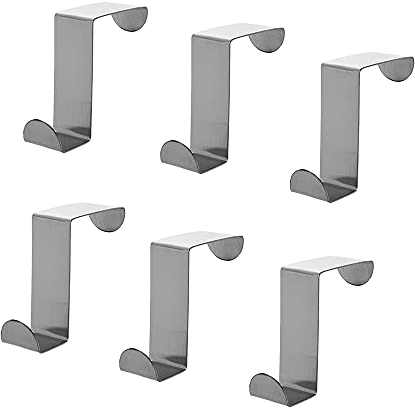 WYAN 6 ganci multifunzione per porta, gancio a forma di Z, in acciaio inox, per cucina, bagno, cassetto, porta singola, armadio da cucina.