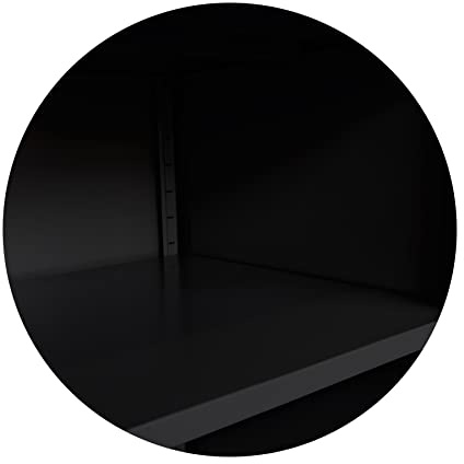 Schrank & Stuhl zusätzlicher Fachboden | Einlegeboden für Flügeltürenschrank | Stahlschrank 92x60 cm (BxT) inklusive je 4 Fachbodenträger (tiefschwarz (RAL 9005))