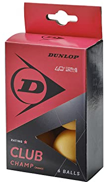 Dunlop Tischtennisbälle Club Champ 40+, 6 Bälle | 1-Stern-Qualität | Konstanter Bounce | Berechenbare Flugbahn | Clubtraining & Freizeitmatches