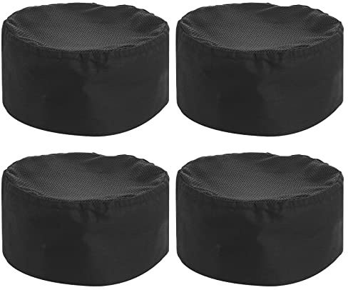 Lusofie 4 Stück Kochmütze Unisex Kochhaube Verstellbare Küchen | Kochmützen Elastisch Einheitsgröße Passend für Die Meisten Schwarzen Atmungsaktiven Mesh Hut Essen Herren Damen