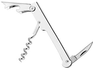 Baroni Home Levatappi Cameriere a Doppia Leva, Cavatappi in Acciaio, Cavatappi con coltellino da sommelier, Apri Bottiglia Vino