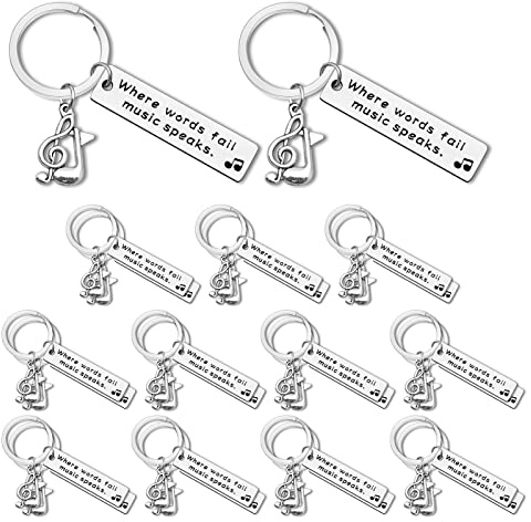 Dabihu 24Pcs Music Keyring Party Favors Gifts for Wedding School Office Supplies Gift for Music Lovers Inspirational Gifts for Teacher Student Graduation Gift Keychain Jewelry