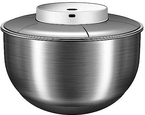Essoreuse à salade en acier avec panier passoire, poignée et couvercle à verrouillage intelligent, conception à séchage rapide, système de vidange facile, base antidérapante, essoreuse à laitue