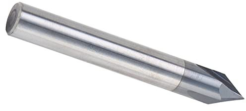 Fresa per Smusso a 3 Scanalature, Fresa per Smusso in Metallo Duro, Fresa a 60° a 3 Scanalature Fresa per Scanalatura a V Fresa CNC in Acciaio Al Tungsteno, Frese a Candela