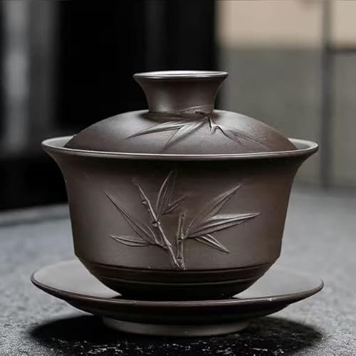 DYETEE Juego de té de cerámica Gaiwan Chino Kungfu, tazón de té de Tres talentos, platillo de Taza de té Grande, Fabricante de té para el hogar, Regalo para Ceremonia del té