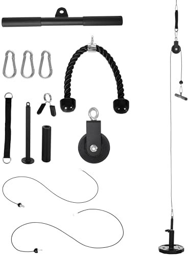 SPORTNOW Système de poulie de Musculation - système de poulie d'entraînement des Triceps pour Traction LAT Biceps, Triceps, épaules, Dos, Avant-Bras