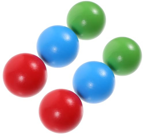 Sosoport Set 6 Pezzi di Bocce in Legno Schima Superba per Ragazzo Ragazza, Resistenti e Portatili, per Giochi All'aperto e Vacanze Estive in Compagnia