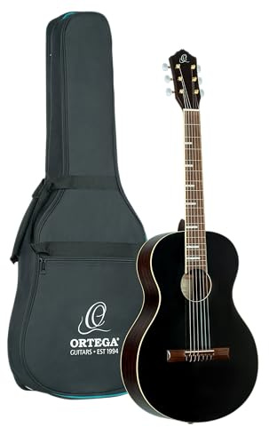 Ortega Guitars Ranger Series Parlor Konzertgitarre -Fichte Schwarz, RRA-BKT