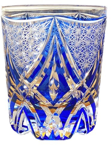 JEKE Edo style Hand Cut Crystal Whisky Glass 250ml Whiskey Glasses -Cocktail-Vodka-Beer Drinkingware Glasses In Gift Carton (A)