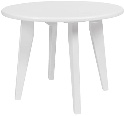 Krok Wood Table basse ronde Dresden en bois massif de hêtre, couleur blanc (60 х 60 х 46 cm)