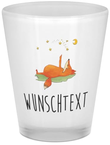 Mr. & Mrs. Panda Personalisiertes Schnapsglas Fuchs Sterne - Personalisierte Geschenke, Positiv, Schnapsgläser, Personalisiert, Hoffnung, Spruch, Optimistisch, Mond, Shotglas, mit Namen