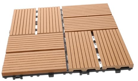 WHAMVOX Wood Plastic Floor Interlocking Deck Tile for Balcony Patio Outdoor Garden Tiles Slabs