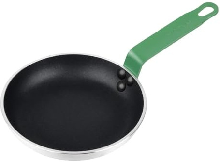nisbets limited Hygiplas Poêle à frire antiadhésive en aluminium Teflon Platinum Plus Poignée verte 200 x 35 mm