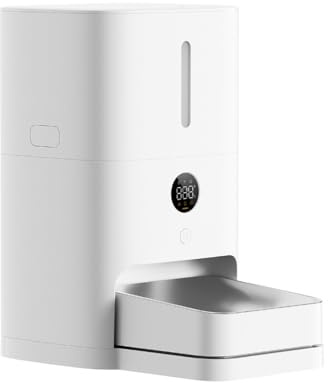 Xiaomi Smart Pet Food Feeder 2-5L großes Futterfach für bis zu 2,5kg Trockenfutter, LED-Display, Grammgenaue Gewichtserfassung und Warnsensoren, Notstrom mit AA-Batterien, Bisssicheres Nylon-Kabel