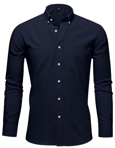 Casey Kevin Chemise Homme Manches Longues - 100% Coton - Col Boutonné - Poche Poitrine - Regular Fit S-XL