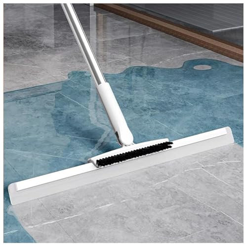 RYJYQYX Escoba De Goma para Suelos, Multifunción con Mango Largo de 125cm Escobilla De Goma para Suelos, Escoba Goma para Suelos Lisos,Alfombras,Ventanas