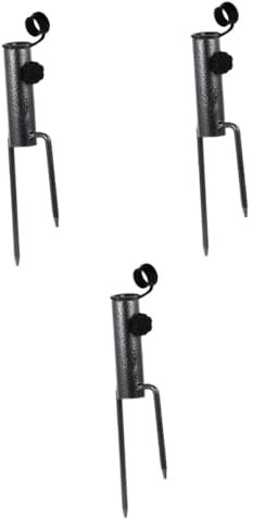 YARNOW 3 Pièces Insertion De Parasol Voiture Chauffé Ancre De Parasol Base De Parasol Robuste Porte-Herbe Parapluie Piquet d'ancrage Parapluie Pieds De Parasol Robustes Pelle Black Le Fer