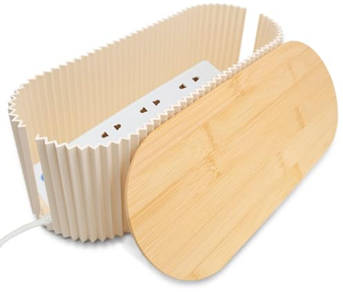 Cable Tidy Box, Cables management box, Cable organisers with Bamboo Lid for Hiding Messy Cables Wire Management for Tvs Computers Desks (34.5×14.5×12.5cm)