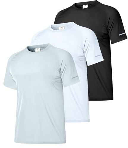 Boyzn 1 eller 3-pack herr rashguard kortärmad UPF 50+ solskydd simtröja snabbtorkande strandt-shirt för surfing fiske, S
